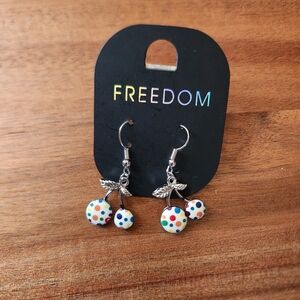 Freedom Polka Dot Cherry Earrings